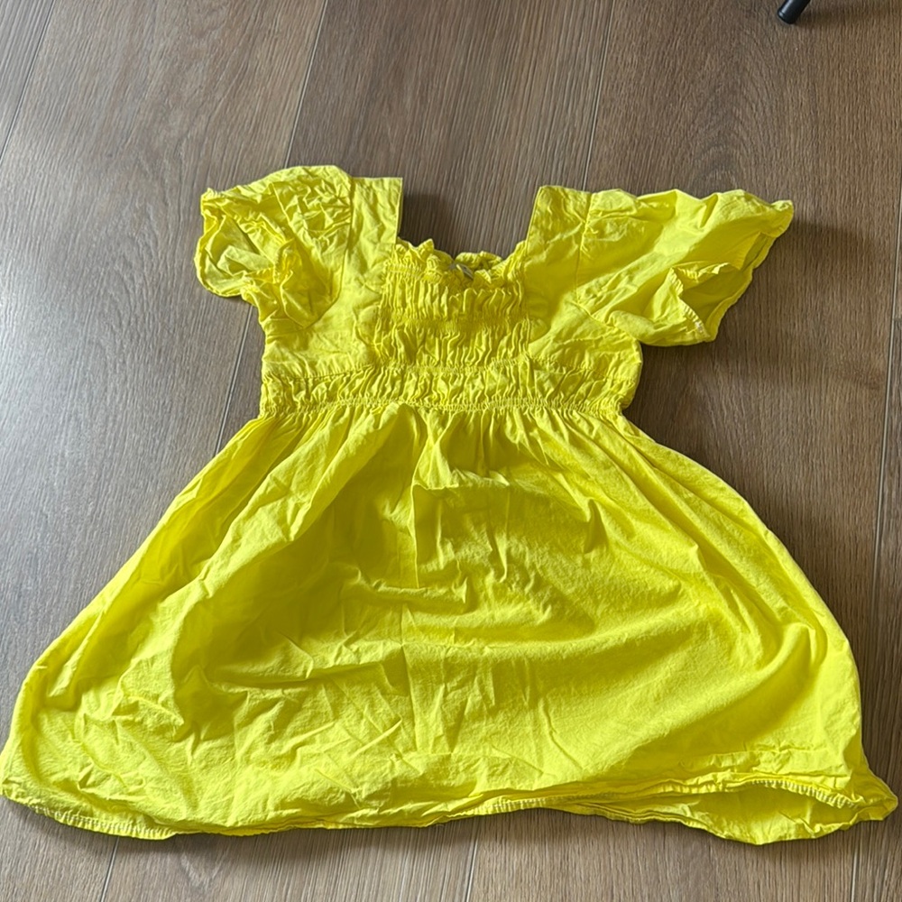 Zara Kids Bright Yellow Ruffled Dress 6t